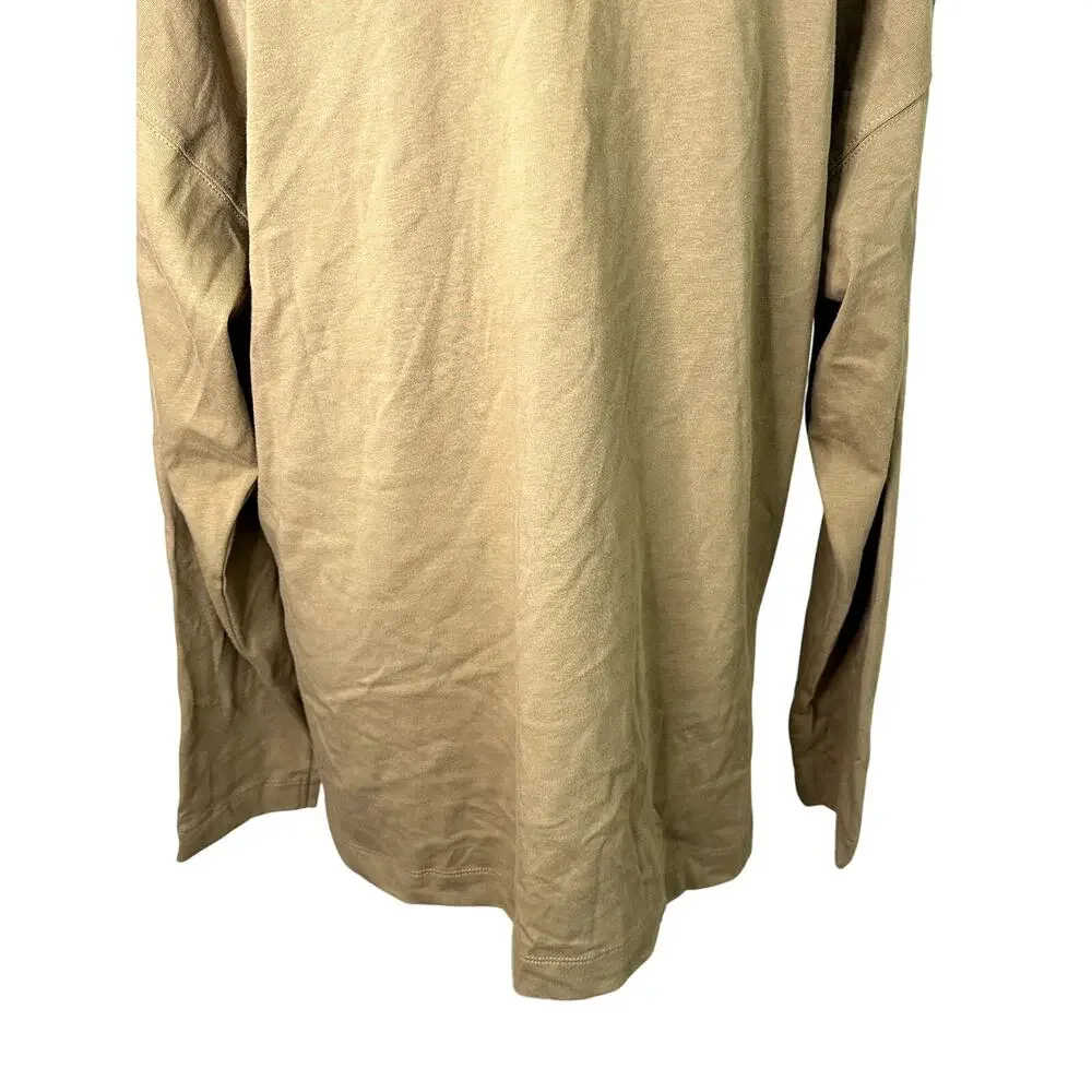 Topshop Shirt Dress Collared V-Neck Long Sleeve Relaxed Fit Beige/Brown 4-6 NWT